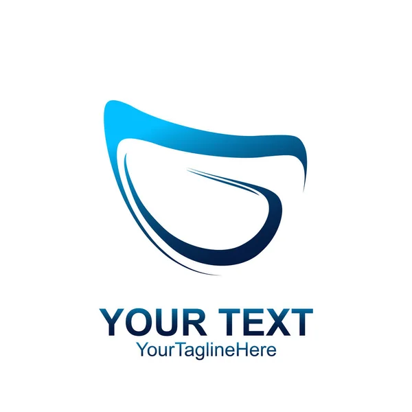 Lettre Initiale Modèle Logo Coloré Bleu Abstrait Swoosh Design Pour — Image vectorielle