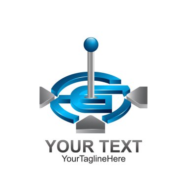 İlk Harf G logo şablonu mavi sopa aracı tasarım iş ve şirket kimliği için renkli