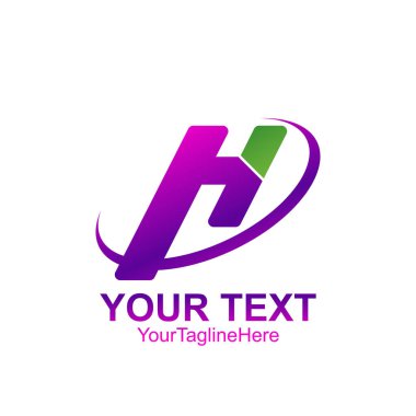 İlk harfi H logo şablonu renkli daire çizmek için iş ve şirket kimlik swoosh