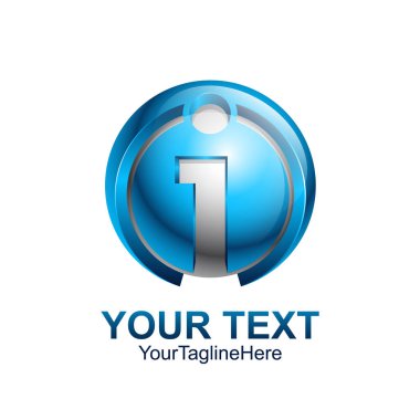 İlk harf ı logo şablonu renkli mavi gri daire küre tasarımı iş ve şirket kimliği için