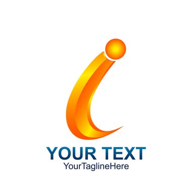 İlk harf ı logo şablonu renkli portakal swoosh tasarım iş ve şirket kimliği için