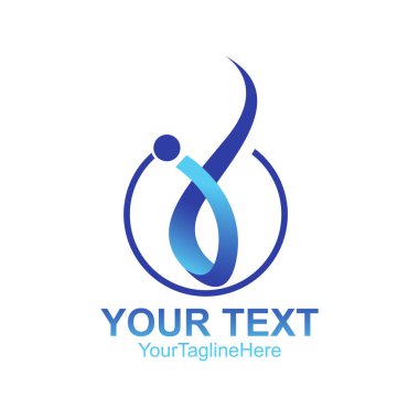 İlk harf J logo şablonu renkli mavi daire çizmek için iş ve şirket kimlik swoosh