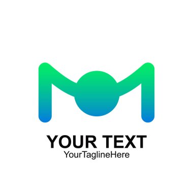 İş ve şirket kimlik için ilk harf M logo şablonu renkli tasarım