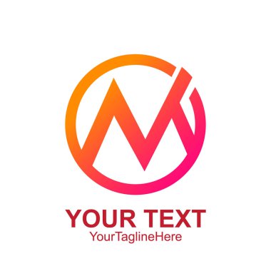 İlk Harf M logo şablonu renkli daire tasarımı iş ve şirket kimliği için