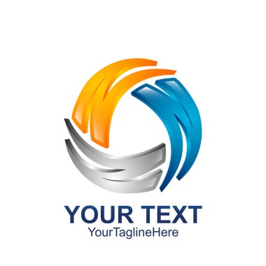 İlk harf N logo şablonu renkli tasarım iş ve şirket kimliği için swirls