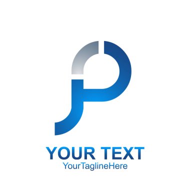 İlk harf P logo şablonu gümüş mavi tasarım iş ve şirket kimliği için renkli
