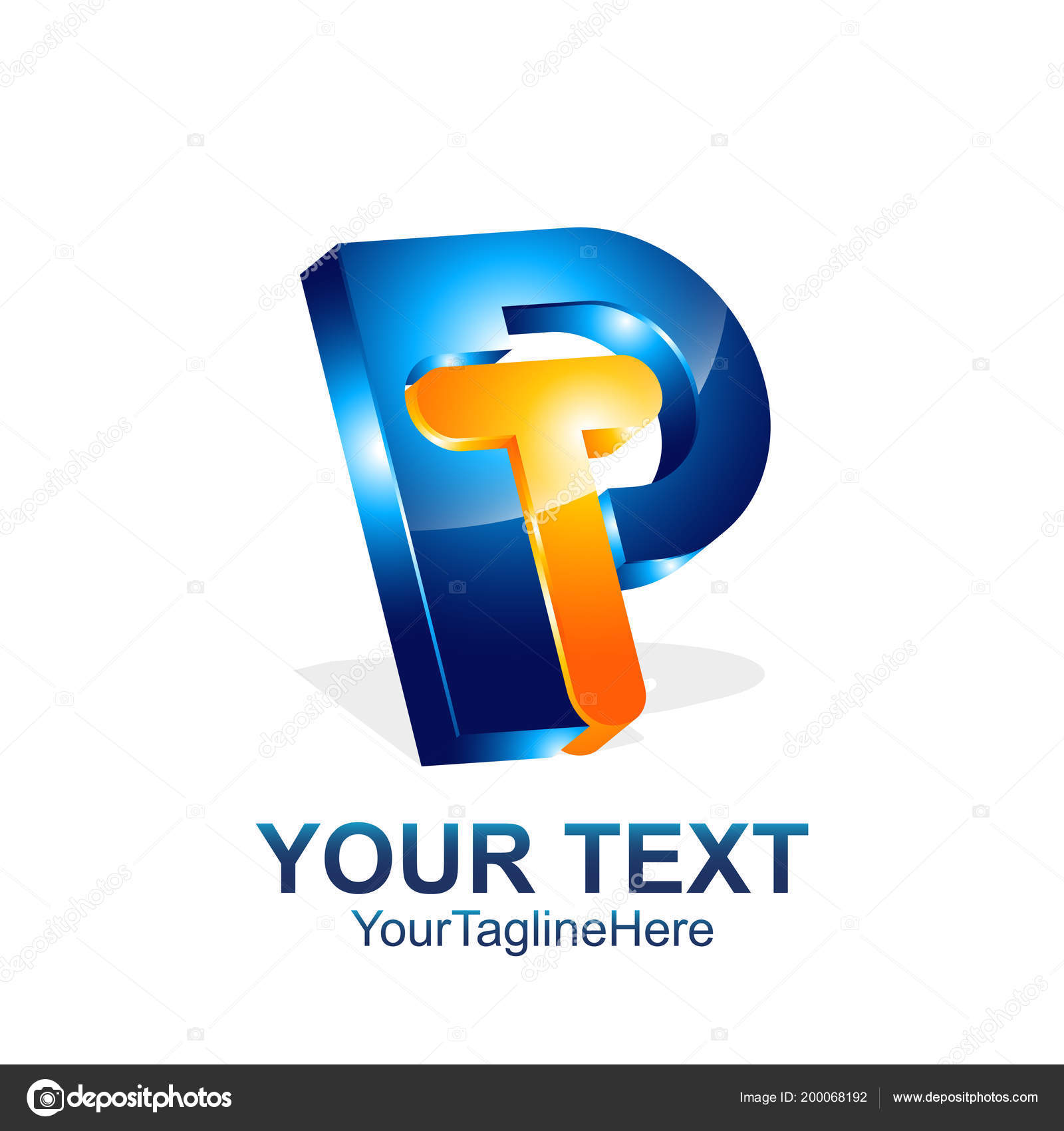 Initial Letter Logo Template Colored Orange Blue Design Business Company  Stock Vector by ©7davv 200068192, image size:1600x1700