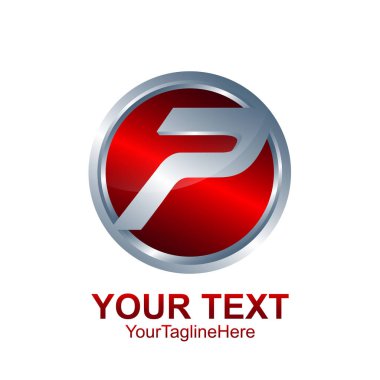 İlk harf P logo şablonu Kırmızı Gümüş daire küre tasarımı iş ve şirket kimliği için renkli