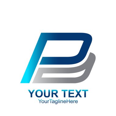 İlk harf P logo şablonu gümüş mavi tasarım iş ve şirket kimliği için renkli