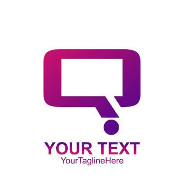 İlk harf Q logo şablonu iş ve şirket kimliği için mor tasarım renkli