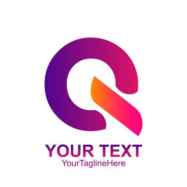İlk harf Q logo şablonu renkli daire tasarımı iş ve şirket kimliği için