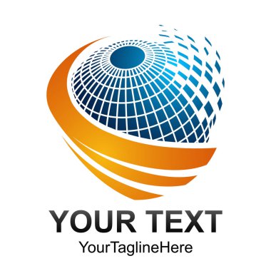 Yaratıcı soyut dijital küre teknoloji vektör logo tasarım şablonu öğesi. Web ağ Internet iş logo kavramı daire simgesi.