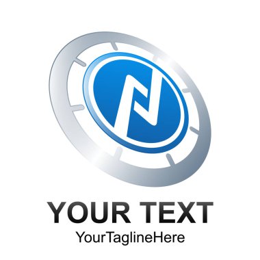 Yaratıcı soyut daire eğriltme vektör logo tasarım şablonu öğesi. Kavramı mavi gümüş renkli simge