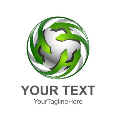 İlk üç harfi H döndürün 3d küre logo öğe ile