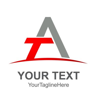 İlk harf bir logo şablonu kırmızı gri renkli swoosh tasarım iş ve şirket kimliği için