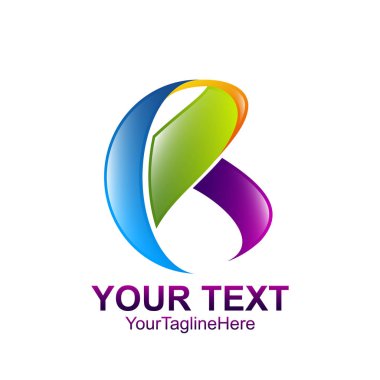 İş ve şirket kimlik için ilk harfini R logo şablonu renkli tasarım