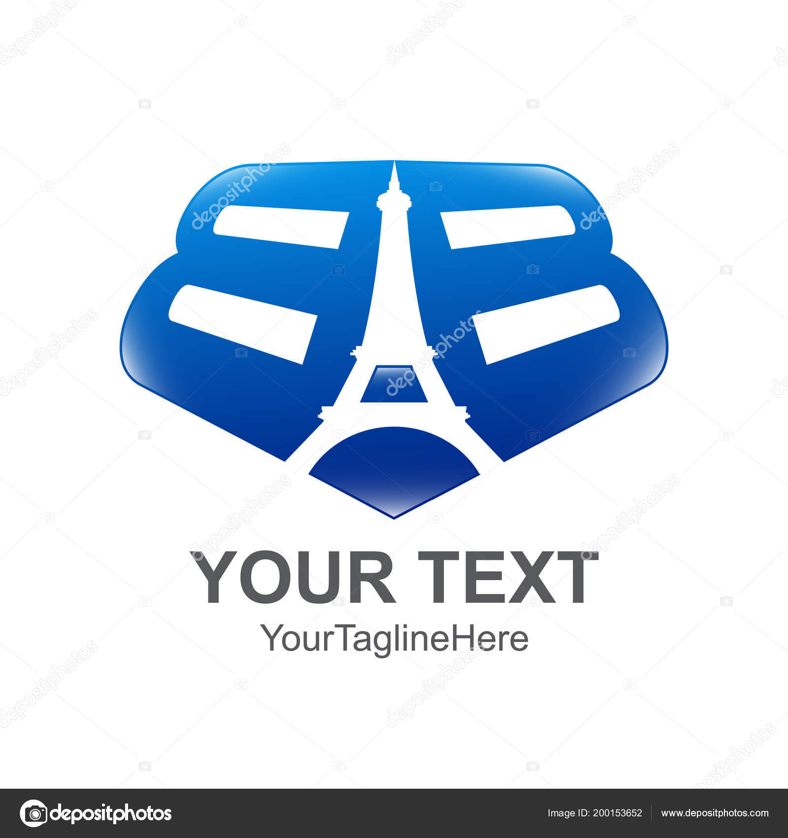 Lettera Iniziale Modello Logo Colore Blu Con Disegno Della