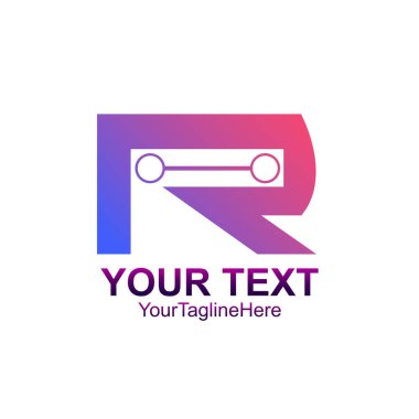 İş ve şirket kimlik için ilk harfini R logo şablonu renkli tasarım