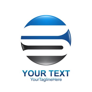 İlk harf S logo şablonu mavi daire tasarım iş ve şirket kimliği için renkli