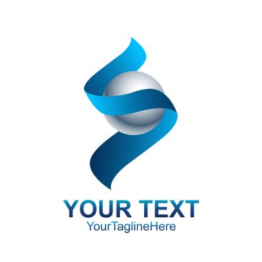S harfi logo simge şablonu. Sembol S logo şerit stil vektör şirket adını marka için. Beyaz arka plan üzerinde izole.