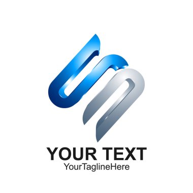 S harfi logo tasarım şablonu gümüş mavi 3d tasarım iş ve şirket kimliği için renkli. Soyut ilk S alfabe logo öğesi.