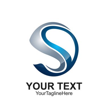 S harfi logo tasarım şablonu gümüş mavi daire tasarım iş ve şirket kimliği için renkli. Soyut ilk S alfabe logo öğesi.
