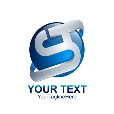 S harfi logo tasarım şablonu gümüş mavi daire küre tasarımı iş ve şirket kimliği için renkli. Soyut ilk S alfabe logo öğesi.