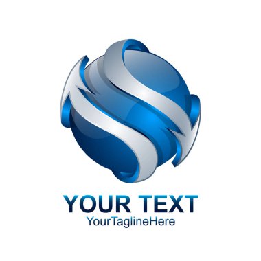 S harfi logo tasarım şablonu gümüş mavi daire küre ok tasarımı iş ve şirket kimliği için renkli. Soyut ilk S alfabe logo öğesi.