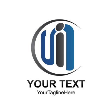 Si logo tasarım şablonu koyu gri mavi renkte swoosh tasarım iş ve şirket kimliği için ilk. Soyut alfabe logo öğesi.