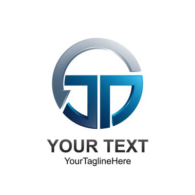 Daire mektup Jd ilk alfabe logo tasarım şablon öğesi