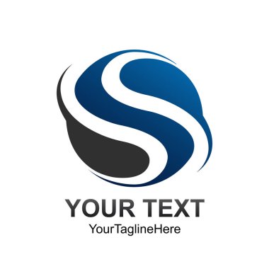 Mektup S logo tasarım şablonu renkli gri mavi daire çizmek için iş ve şirket kimlik uçabiliyor. Soyut ilk S alfabe logo öğesi.