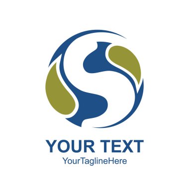 S harfi logo tasarım şablonu mavi daire su damla tasarım iş ve şirket kimliği için renkli. Soyut ilk S alfabe logo öğesi.