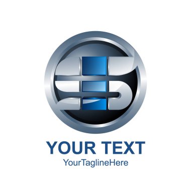 S harfi logo tasarım şablonu gümüş siyah mavi daire düğmesi tasarım iş ve şirket kimliği için renkli. Soyut ilk S alfabe logo öğesi.