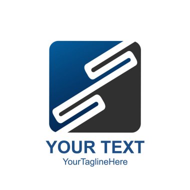 S harfi logo tasarım şablonu siyah mavi kare tasarım iş ve şirket kimliği için renkli. Soyut ilk Ss alfabe logo öğesi.