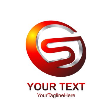 S harfi logo tasarım şablonu gümüş kırmızı daire küre tasarımı iş ve şirket kimliği için renkli. Soyut ilk S alfabe logo öğesi.