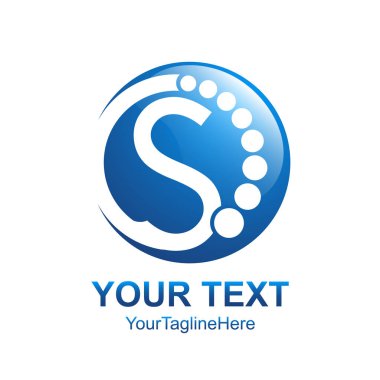 S harfi logo tasarım şablonu mavi spin puan tasarım iş ve şirket kimliği için renkli. Soyut ilk S alfabe logo öğesi.