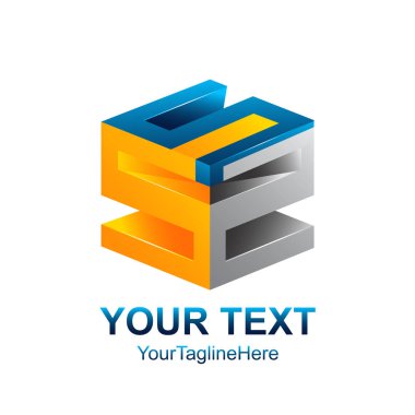 S harfi logo altıgen şeklinde, şirket kimliği için mektup tasarım logolu küp.