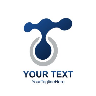 İlk mektup T logo şablonu noktalı kabarcık tasarım iş ve şirket kimliği için renkli