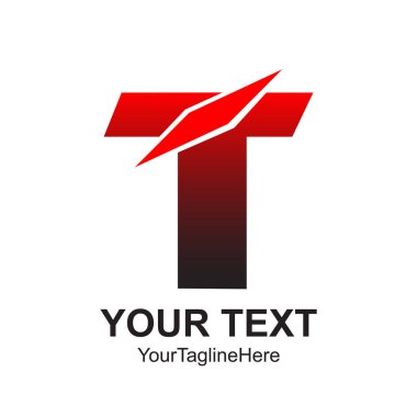 İş ve şirket kimlik için ilk harfi T logo şablonu renkli tasarım