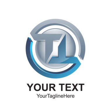 İlk harf Tt logo şablonu gümüş mavi daire küre tasarımı iş ve şirket kimliği için renkli