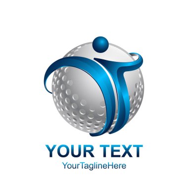 İlk mektup T logo şablonu gümüş mavi küre tasarım iş ve şirket kimliği için renkli