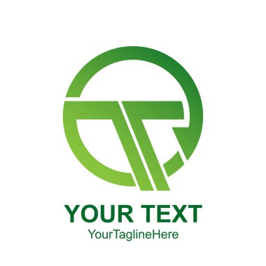 İlk mektup T logo şablonu yeşil daire tasarım iş ve şirket kimliği için renkli