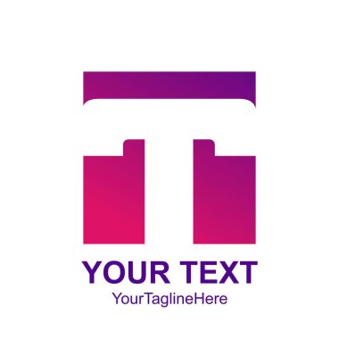 İlk harf T logo şablonu renkli kare tasarımı iş ve şirket kimlik için