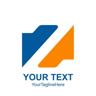 İlk harf Z logo şablonu sarı mavi negatif kare tasarım iş ve şirket kimliği için renkli