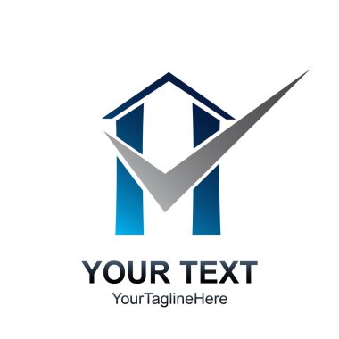 İlk harfi H logo şablonu renkli kontrol iş ve şirket kimlik için ev tasarımı