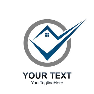 Daire onay ev logo şablonu. Gayrimenkul öğe tasarımı