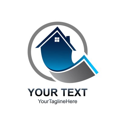 Daire Emlak logo şablonu. Evi logo tasarlamak vektör