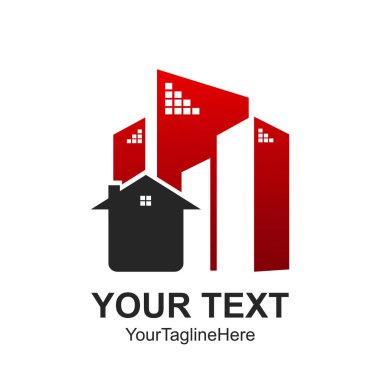 Emlak logo tasarımları iş görsel kimlik için. Evler ve inşaat mimari yapı.