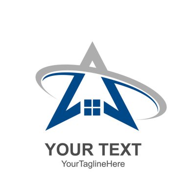 Üçgen swoosh evin çatı ve ev logo vektör unsuru. Şirket logo tasarımı.