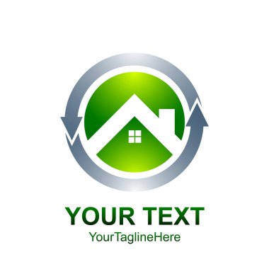 Mimari geliştirme şirketi için daire ok çatı logo